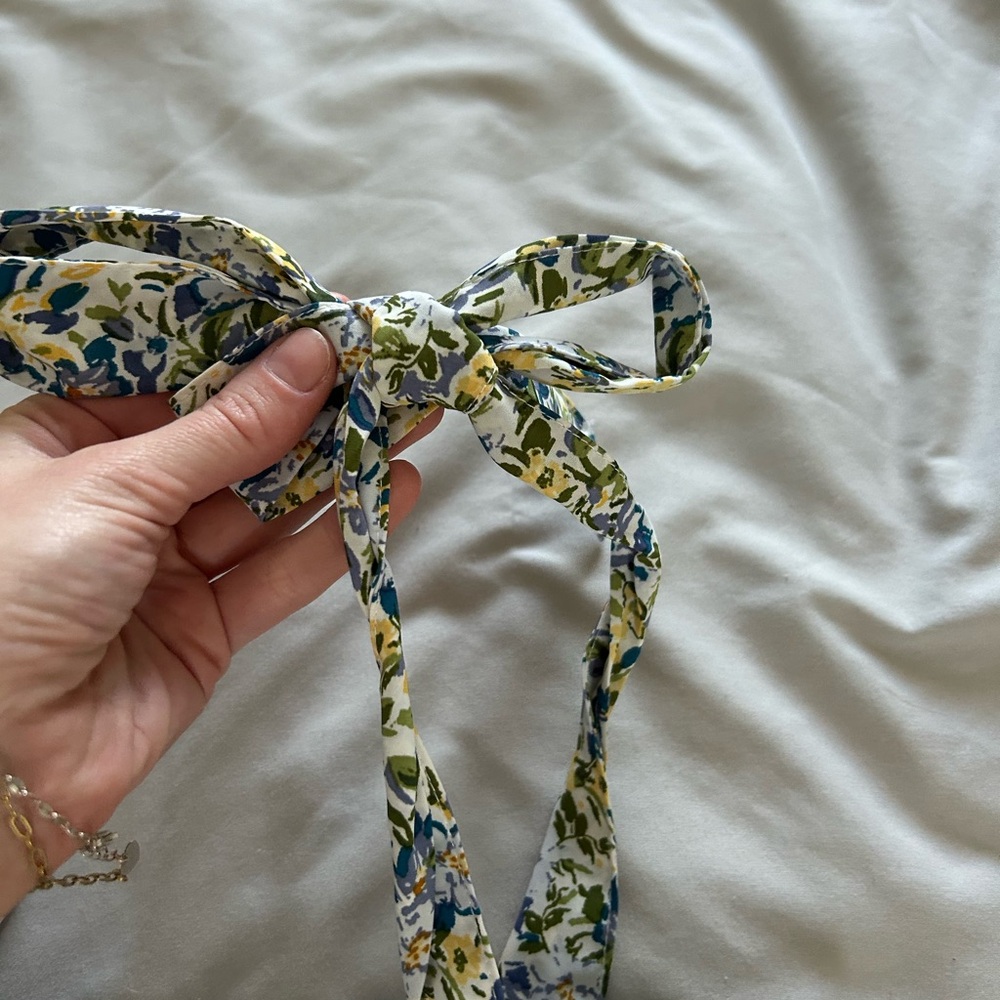Forever 21 Blue and Yellow Smocked Ruffled Tank Top - Picture 5 of 6